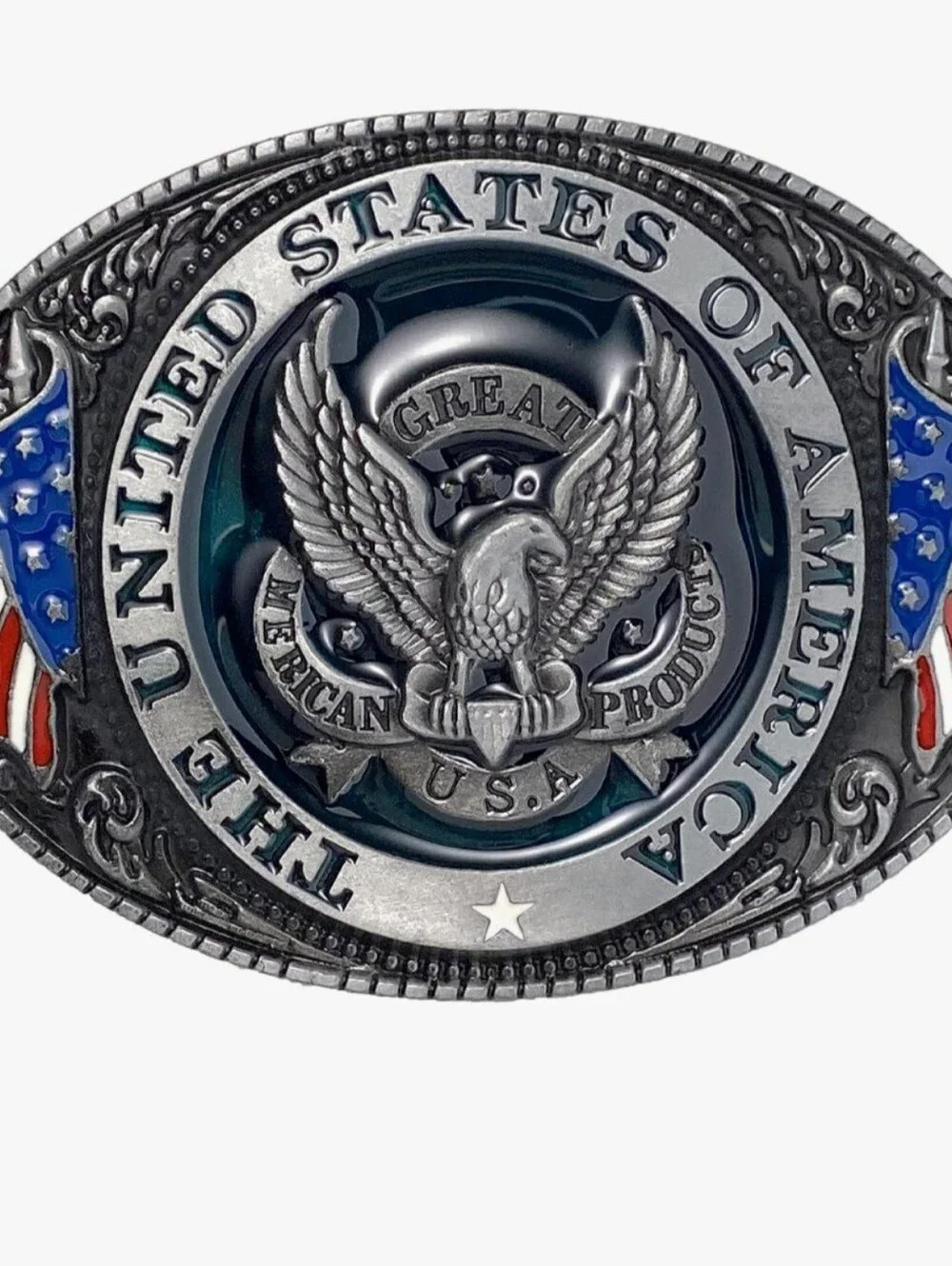 New patriotic United States of America eagle Oval belt buckle